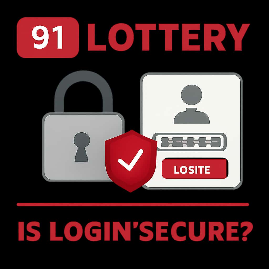 An educational diagram explaining the security measures for logging into 91 Lottery.