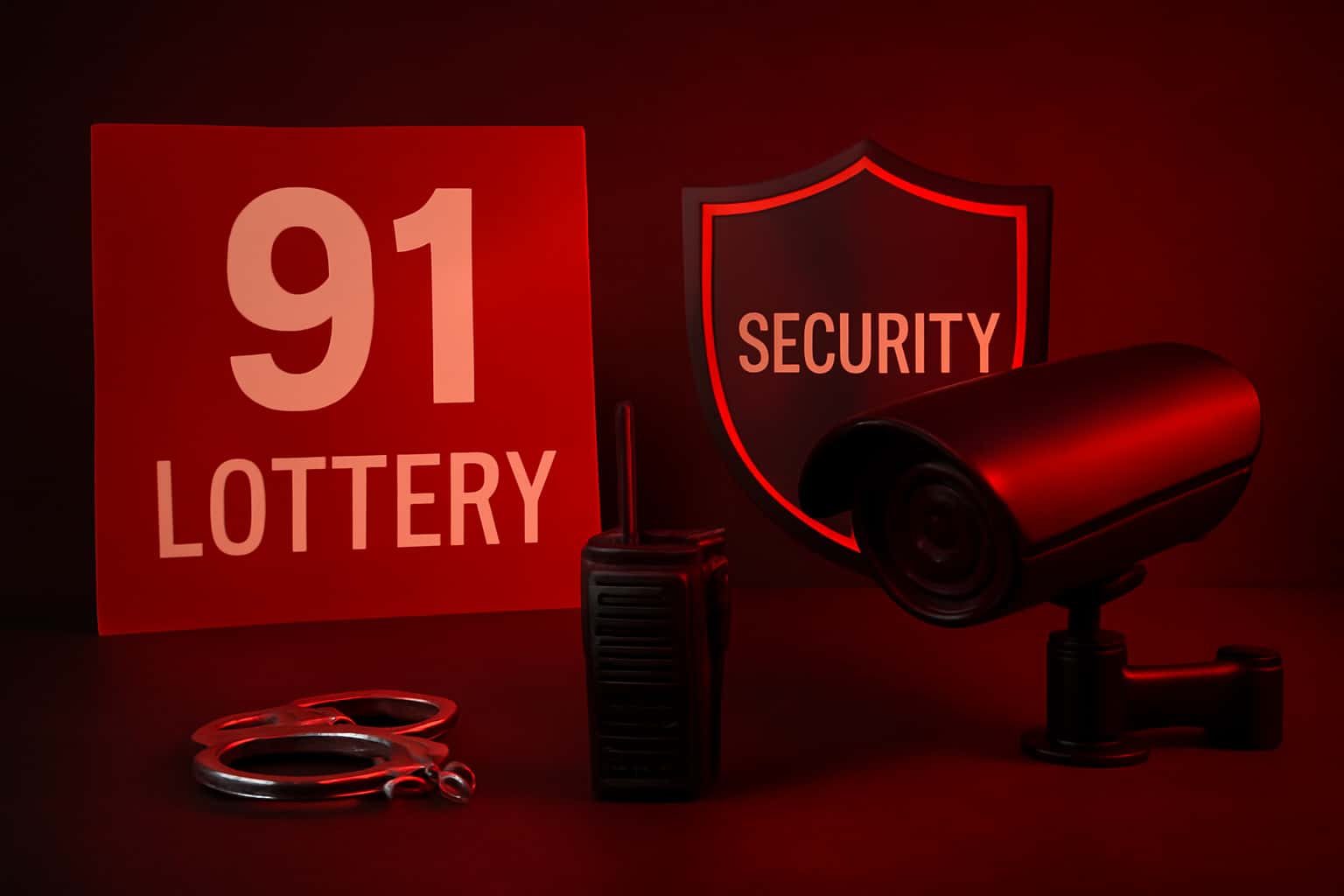 Informational graphic illustrating 91 Lottery Security protocols.