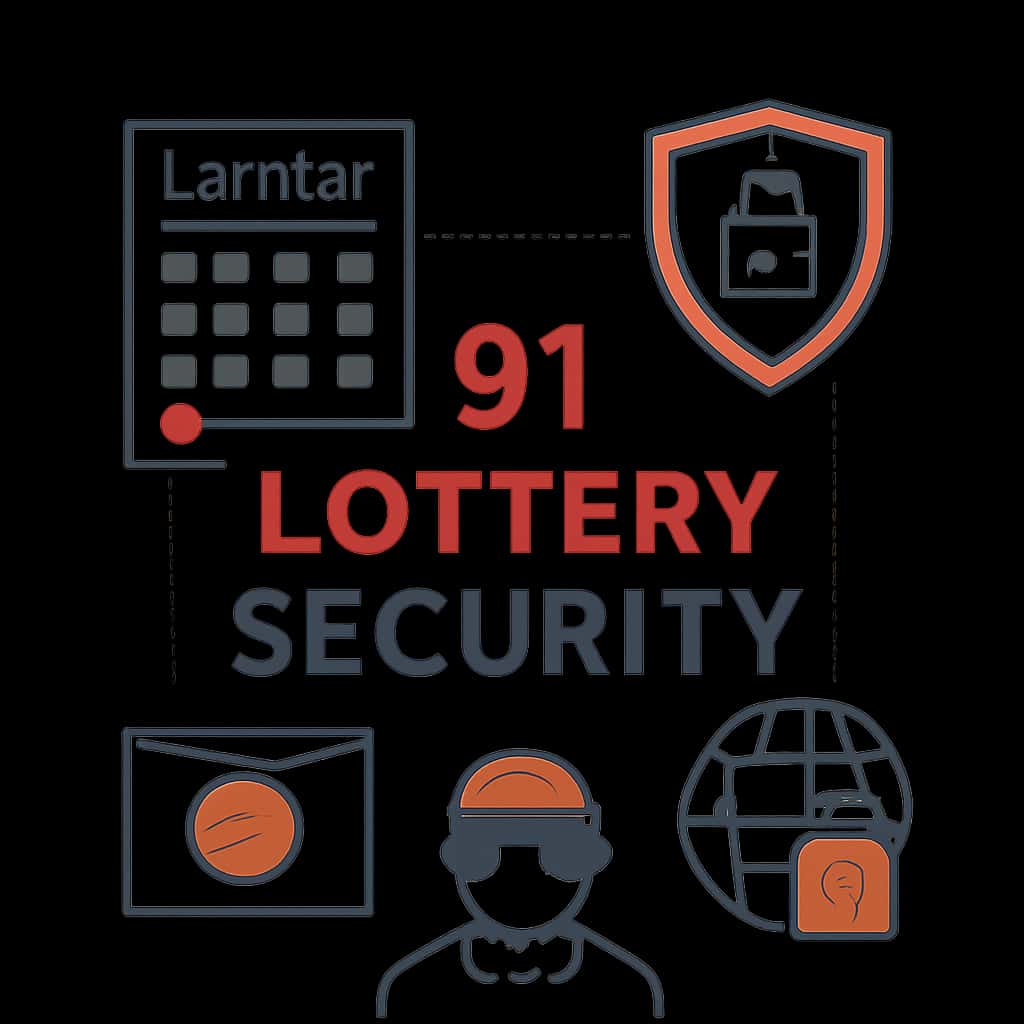 Illustration showing the secure login process for 91 Lottery.