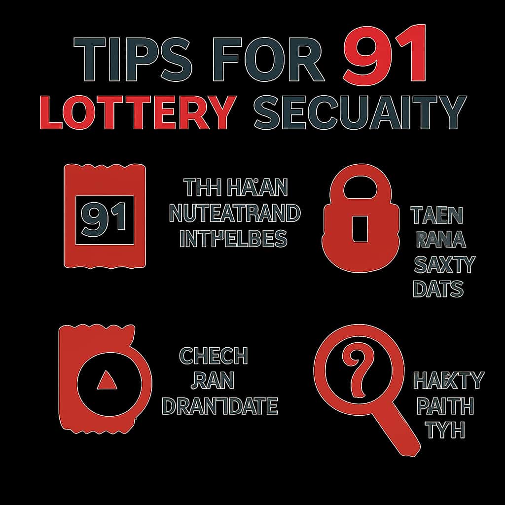 Illustration detailing the security measures for 91 Lottery accounts.